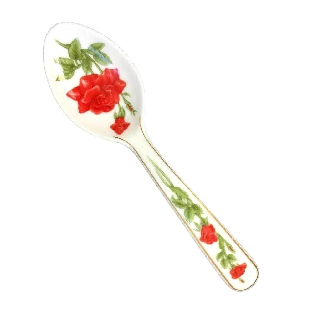 The Flowers of Spring Rose Collector Spoon Bone China Spoon Collection 1982 RGI